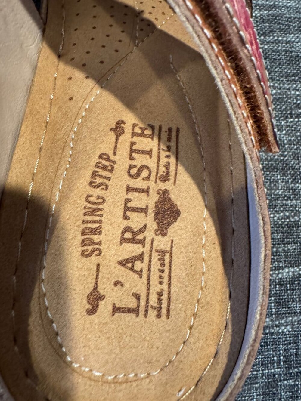 L'Artiste by Spring Step Goodys Floral Leather Slides Women's EU 41 / US 10 EUC - Picture 6 of 7